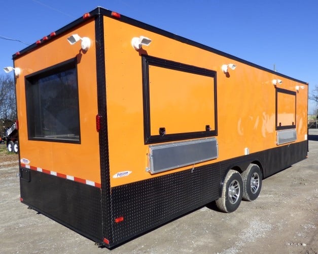 8.5' x 26' Concession Food Trailer Orange Event Catering