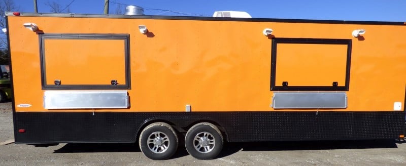 8.5' x 26' Concession Food Trailer Orange Event Catering