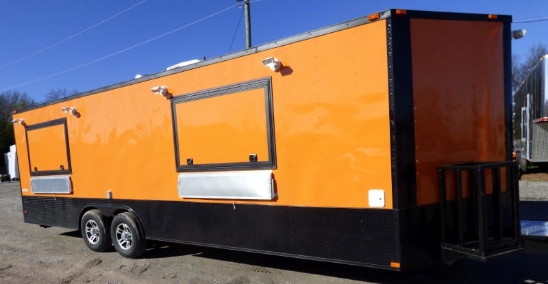 8.5' x 26' Concession Food Trailer Orange Event Catering