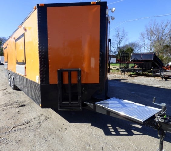 8.5' x 26' Concession Food Trailer Orange Event Catering