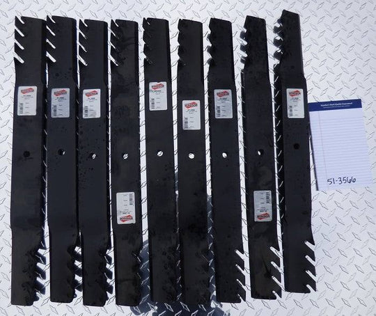 Set of 9 Gator Mulcher Grasshopper 320251 Bush hog 82325 Zero Turn Mower Blades - SLE Equipment - 2