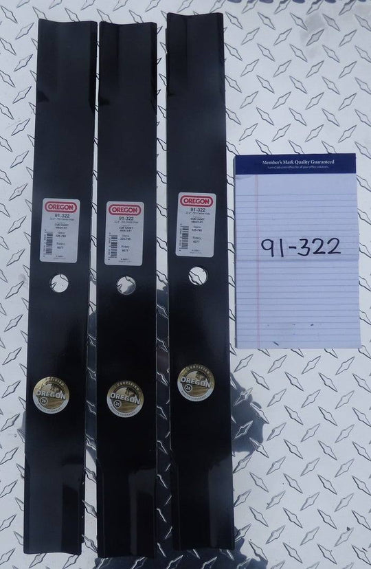Oregon 91 - 322 Zero Turn Lawn Mower Blades - Set of 3 - SLE Equipment - 1