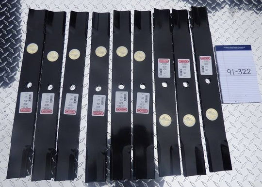 Oregon 91 - 322 Zero Turn Lawn Mower Blades - Set of 9 - SLE Equipment - 1