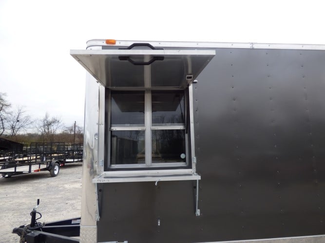 8.5' x 20' Concession Food Trailer Charcoal Grey Event Catering