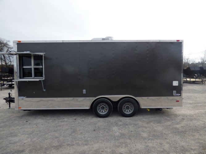 8.5' x 20' Concession Food Trailer Charcoal Grey Event Catering