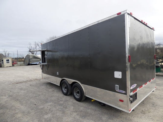 8.5' x 20' Concession Food Trailer Charcoal Grey Event Catering