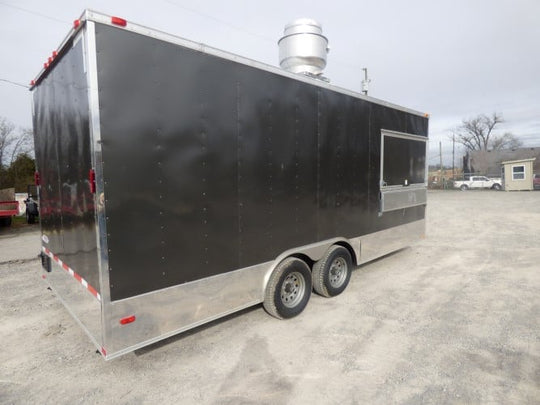 8.5' x 20' Concession Food Trailer Charcoal Grey Event Catering