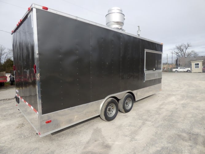 8.5' x 20' Concession Food Trailer Charcoal Grey Event Catering