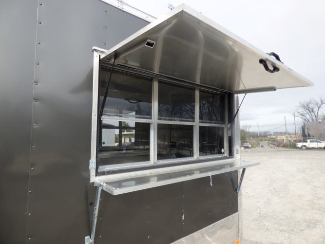 8.5' x 20' Concession Food Trailer Charcoal Grey Event Catering