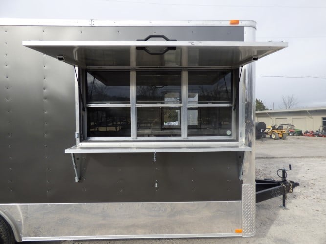 8.5' x 20' Concession Food Trailer Charcoal Grey Event Catering