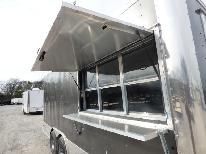 8.5' x 20' Concession Food Trailer Charcoal Grey Event Catering