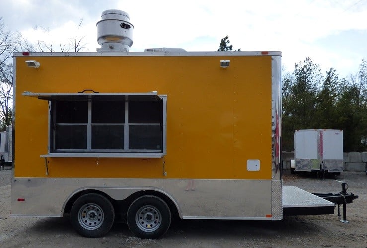 8.5' x 14' Concession Food Trailer Yellow Event Catering