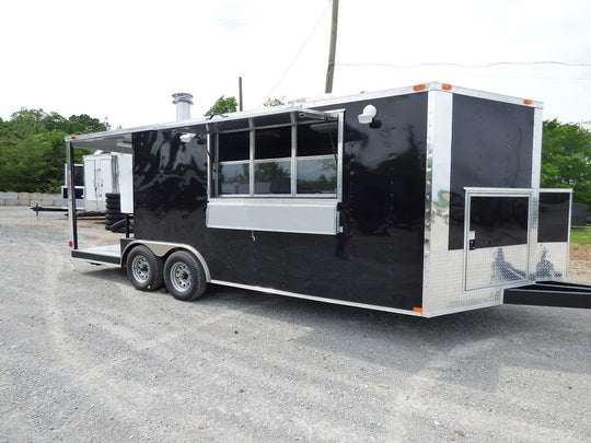 8.5' x 20' Concession Food Trailer Black Pizza Event Catering