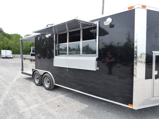 8.5' x 20' Concession Food Trailer Black Pizza Event Catering