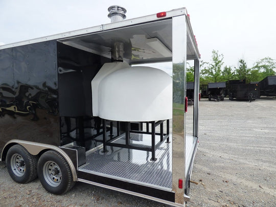 8.5' x 20' Concession Food Trailer Black Pizza Event Catering