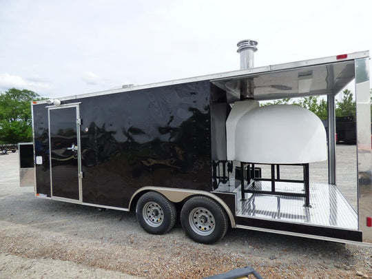 8.5' x 20' Concession Food Trailer Black Pizza Event Catering