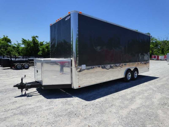 8.5' x 24' Concession Food Trailer Charcoal Grey Event Catering