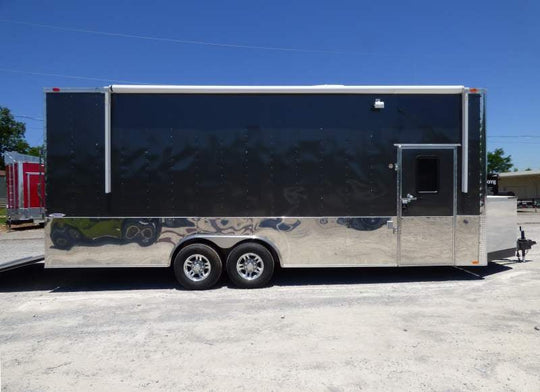 8.5' x 24' Concession Food Trailer Charcoal Grey Event Catering