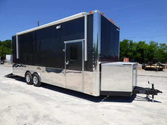 8.5' x 24' Concession Food Trailer Charcoal Grey Event Catering