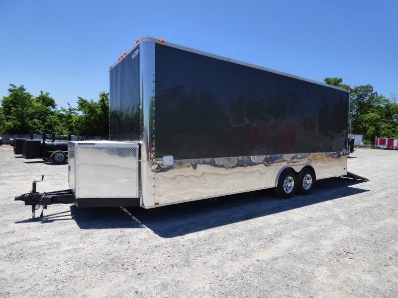 8.5' x 24' Concession Food Trailer Charcoal Grey Event Catering