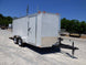 7x14 Enclosed Trailer White V - Nose Ladder Racks (2) 3500lb Axles Storage - SLE Equipment - 2