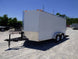 7x14 Enclosed Trailer White V - Nose Ladder Racks (2) 3500lb Axles Storage - SLE Equipment - 1
