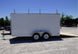 7x14 Enclosed Trailer White V - Nose Ladder Racks (2) 3500lb Axles Storage - SLE Equipment - 4