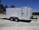 7x14 Enclosed Trailer White V - Nose Ladder Racks (2) 3500lb Axles Storage - SLE Equipment - 3