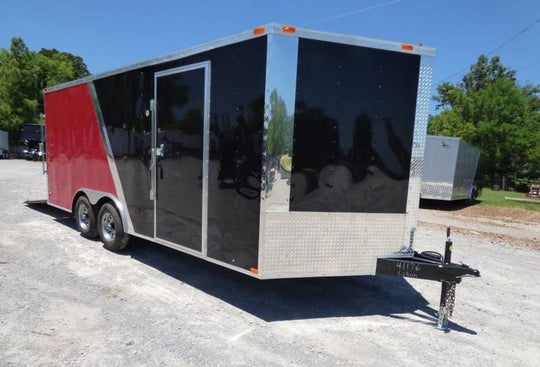 Enclosed Trailer 8.5 x 18' Red & Black - Car Hauler Storage - SLE Equipment - 2