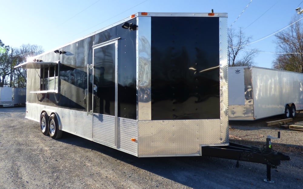 8.5' x 24' Concession Food Trailer Black Event Catering