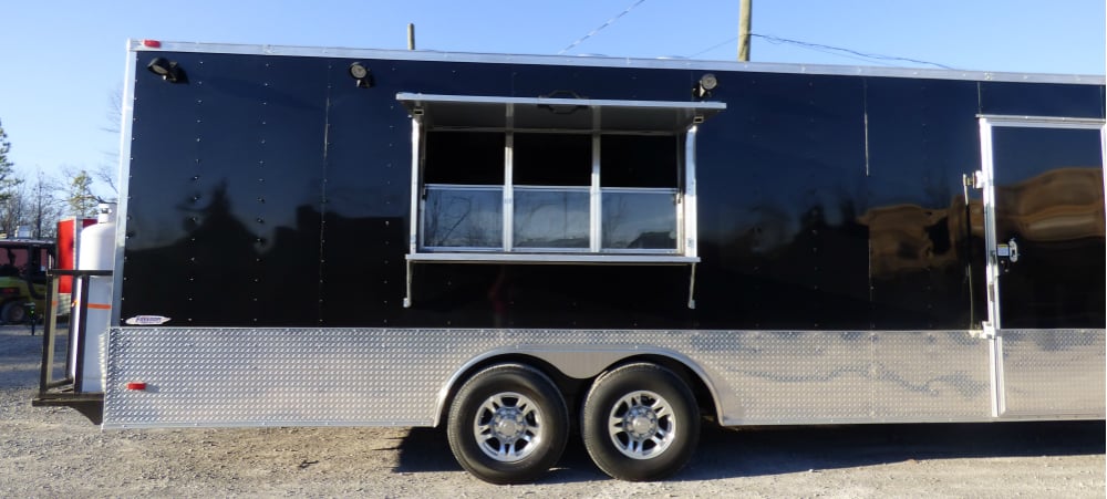 8.5' x 24' Concession Food Trailer Black Event Catering