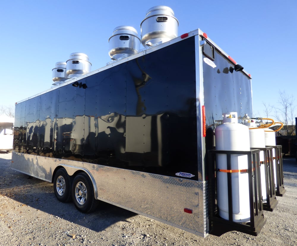 8.5' x 24' Concession Food Trailer Black Event Catering