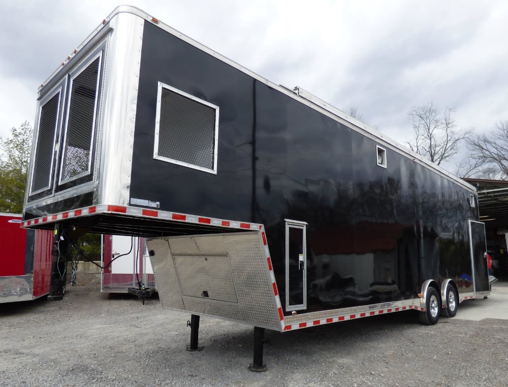 8.5' x 36' Black - Gooseneck Mobile Marketing Concession Trailer