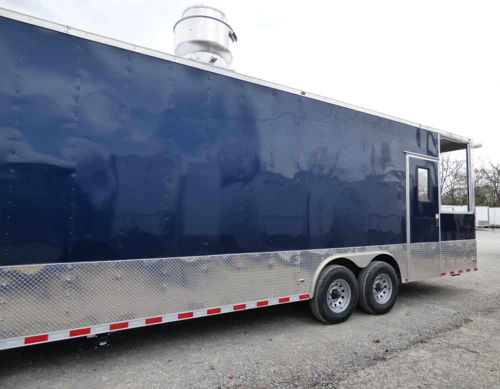 8.5' x 28' Concession Food Trailer Blue