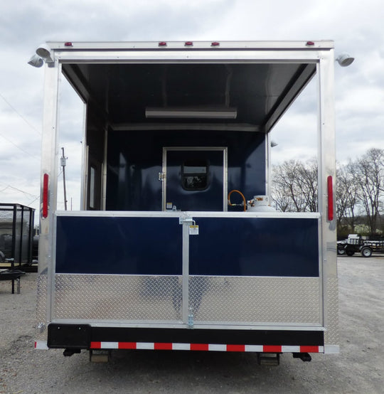 8.5' x 28' Concession Food Trailer Blue