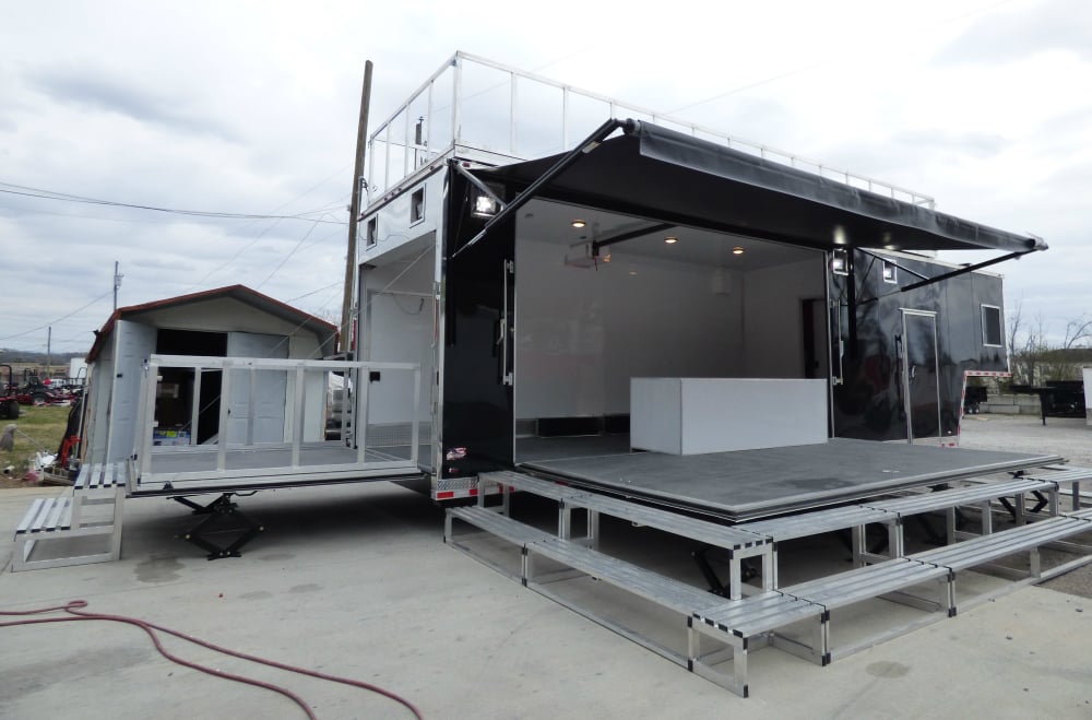 8.5' x 36' Black - Gooseneck Mobile Marketing Concession Trailer