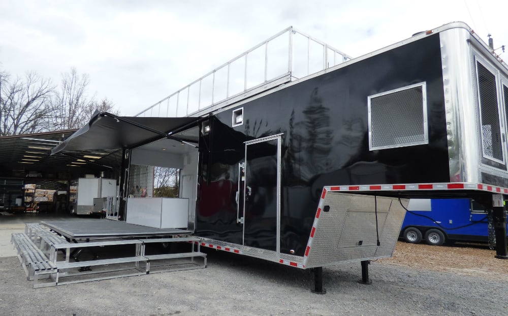 8.5' x 36' Black - Gooseneck Mobile Marketing Concession Trailer