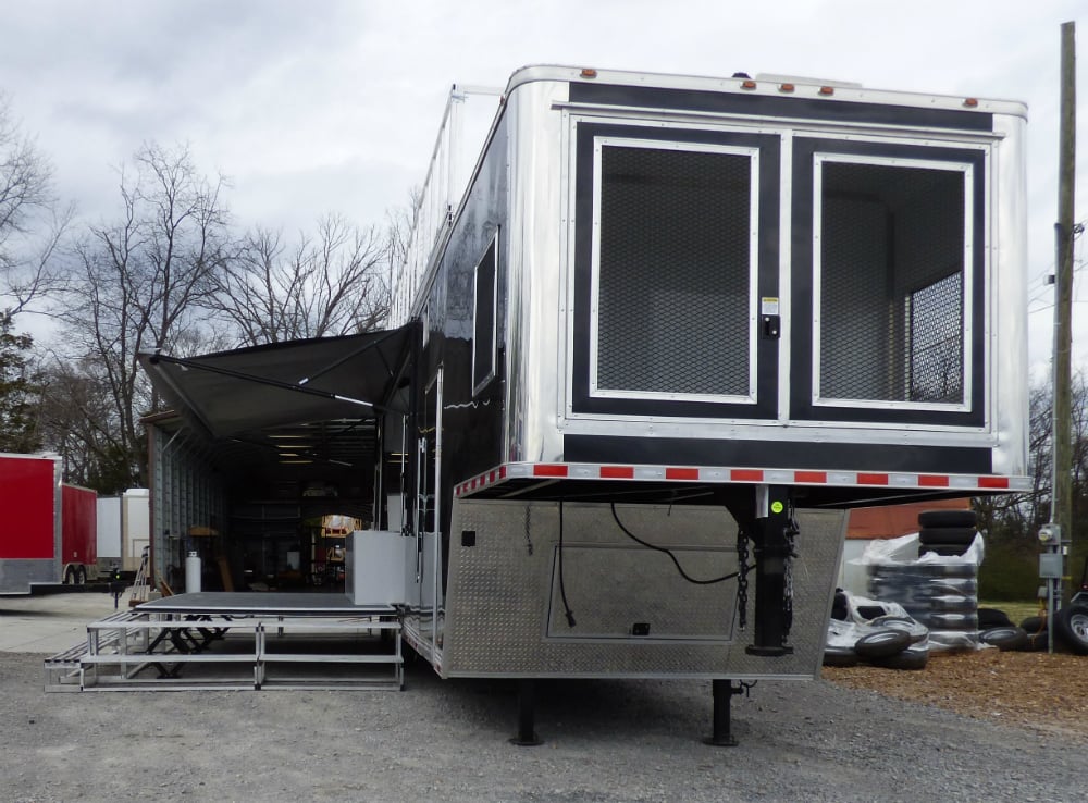 8.5' x 36' Black - Gooseneck Mobile Marketing Concession Trailer