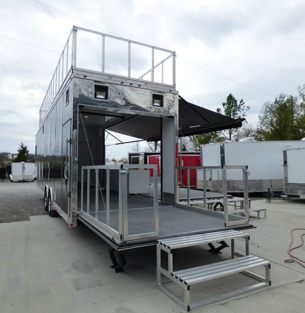 8.5' x 36' Black - Gooseneck Mobile Marketing Concession Trailer