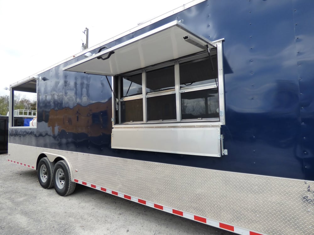 8.5' x 28' Concession Food Trailer Blue