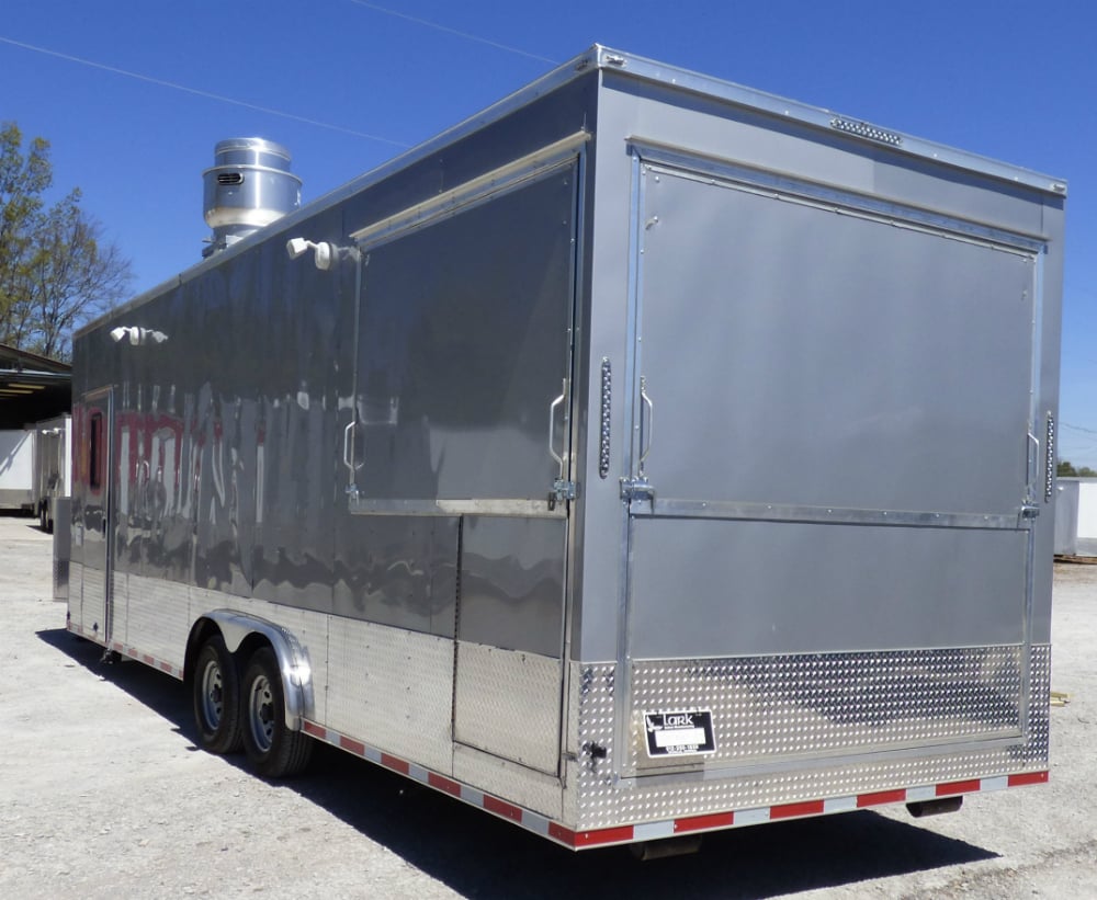 8.5' x 27' Concession Trailer Silver Frost Food Event Catering