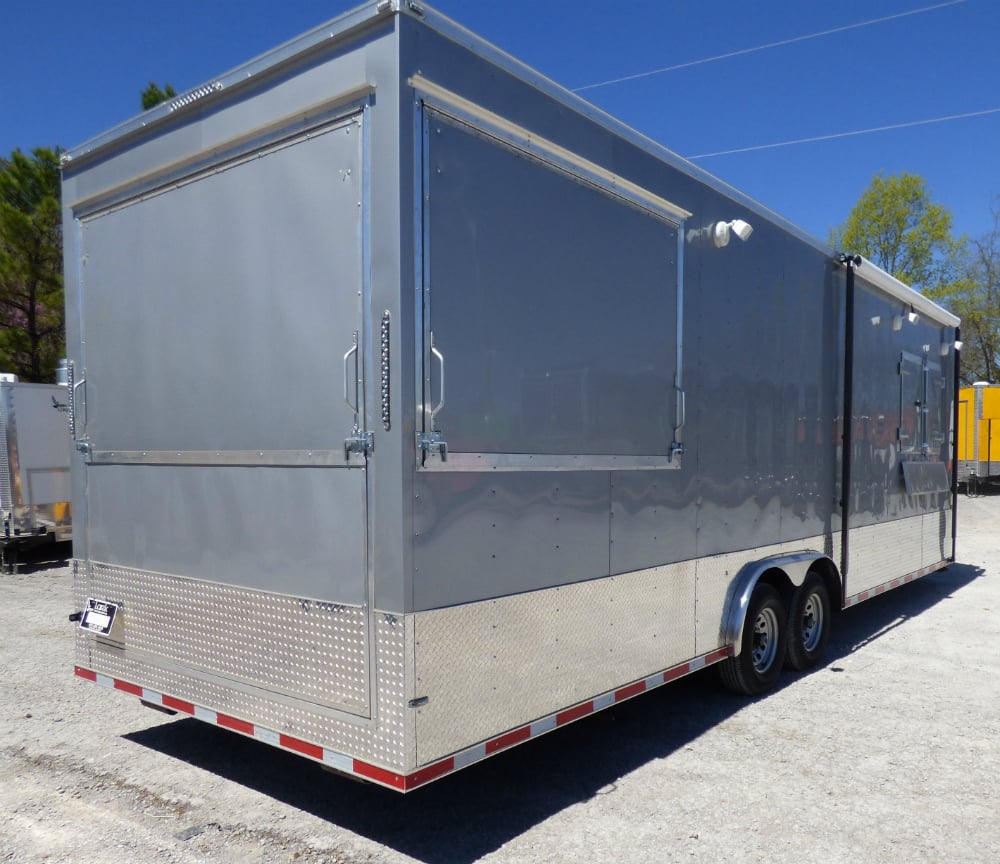 8.5' x 27' Concession Trailer Silver Frost Food Event Catering