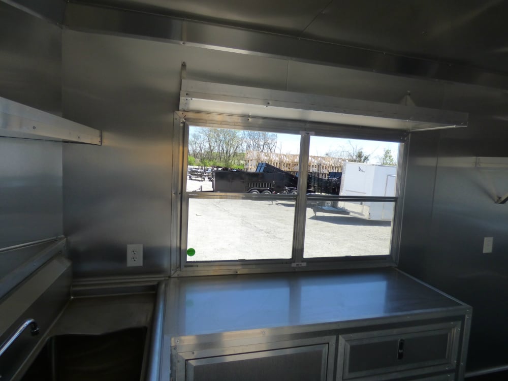 8.5' x 27' Concession Trailer Silver Frost Food Event Catering