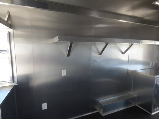 8.5' x 27' Concession Trailer Silver Frost Food Event Catering