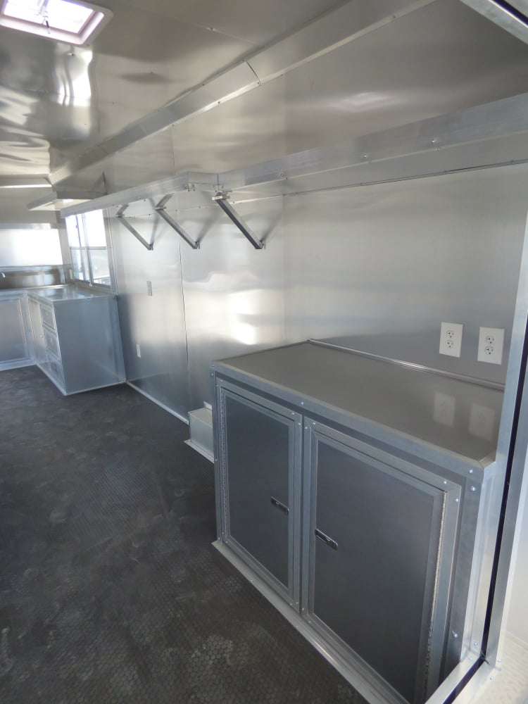 8.5' x 27' Concession Trailer Silver Frost Food Event Catering