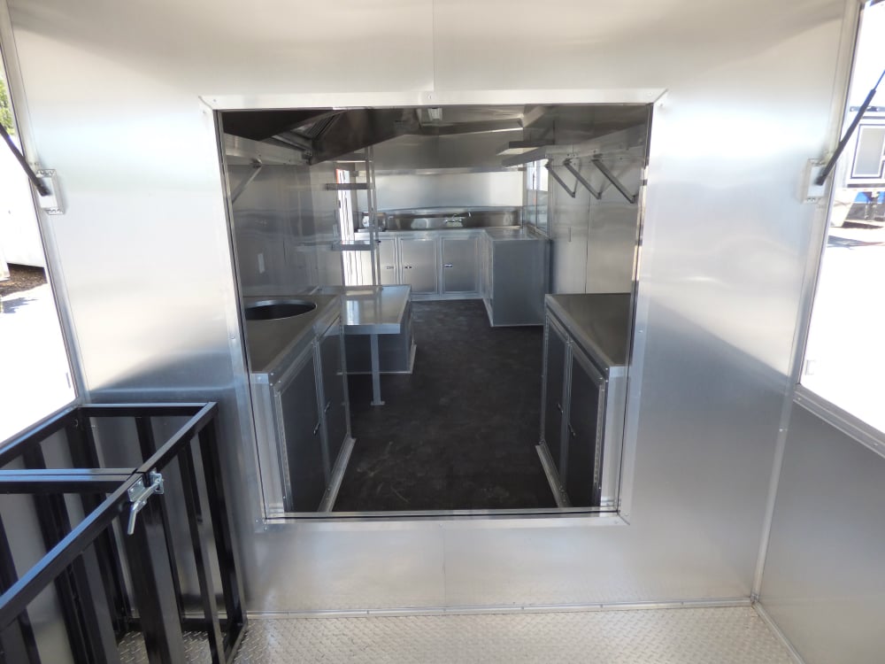 8.5' x 27' Concession Trailer Silver Frost Food Event Catering