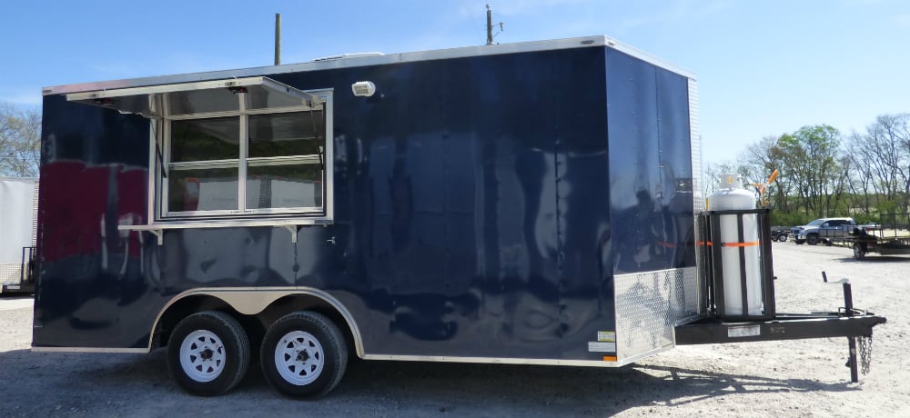 8.5' x 16' Concession Trailer Indigo Blue Food Event Catering