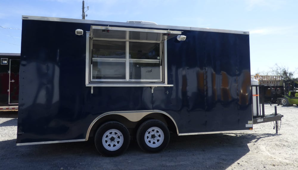 8.5' x 16' Concession Trailer Indigo Blue Food Event Catering