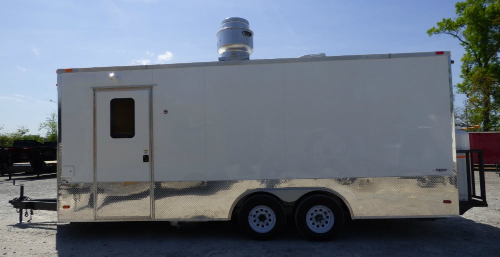 8.5' x 20' Concession Food Trailer White With Appliances