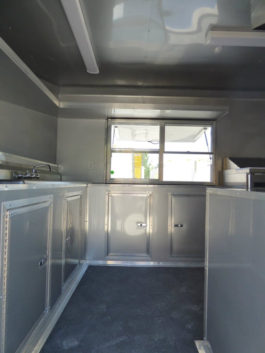 8.5' x 20' Concession Food Trailer White With Appliances